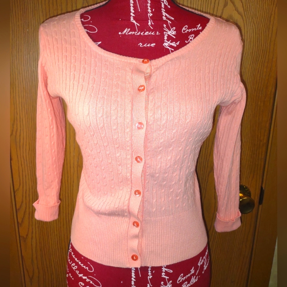 Peach Cardigan Med. Vintage